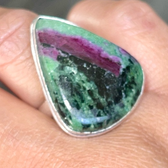 Anyolite Ruby Zoisite Ring Size 7 3/4 - Picture 11 of 16